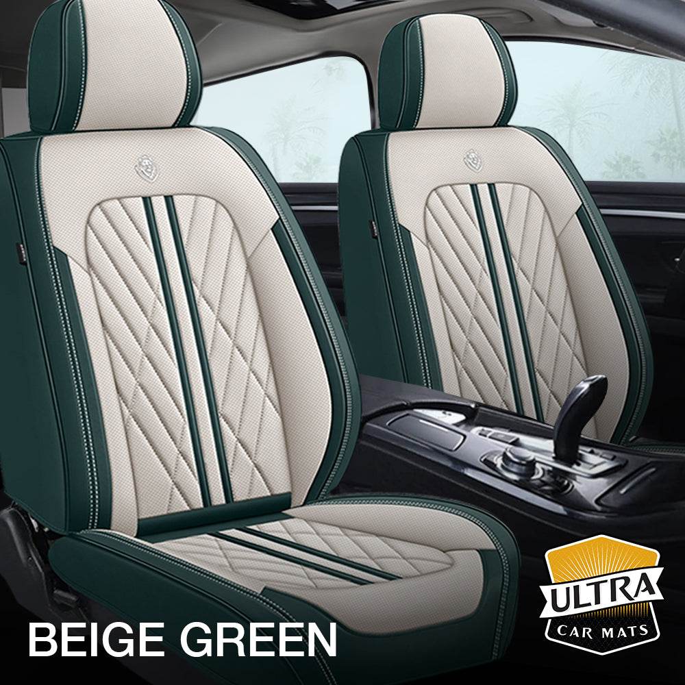 Beige Green Waterproof Leather Car Seat Covers Ultra Car Mats beige-green-waterproof-leather-car-seat-covers-ultra-car-mats