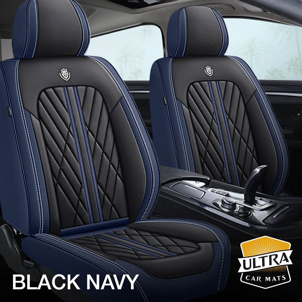 Black & Navy Ultra Car Seat Covers - Ultra Car Mats