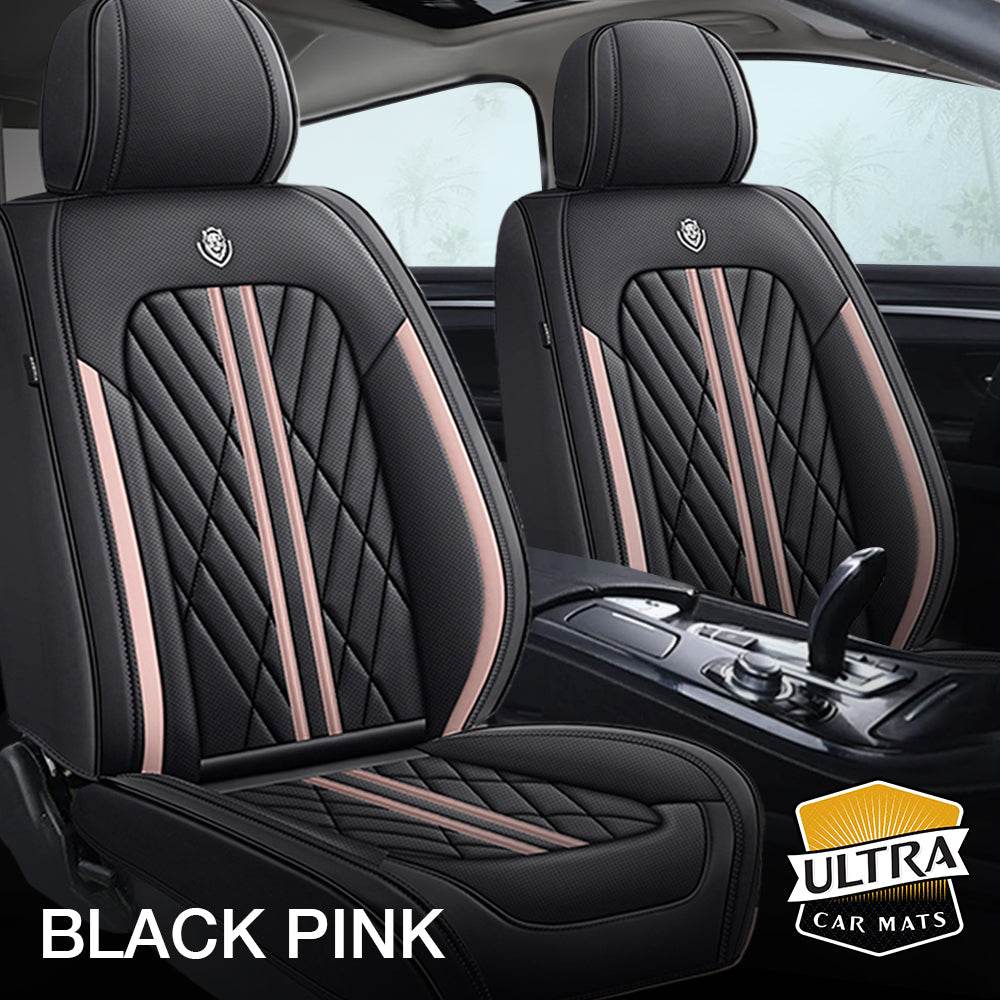 Black & Pink Ultra Car Seat Covers - Ultra Car Mats