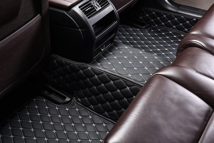 Black & White Stitching Custom Car Floor Mats
