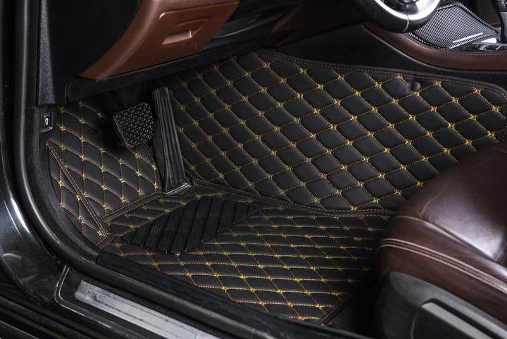 Black & Yellow Stitching Custom Car Floor Mats - Ultra Car Mats