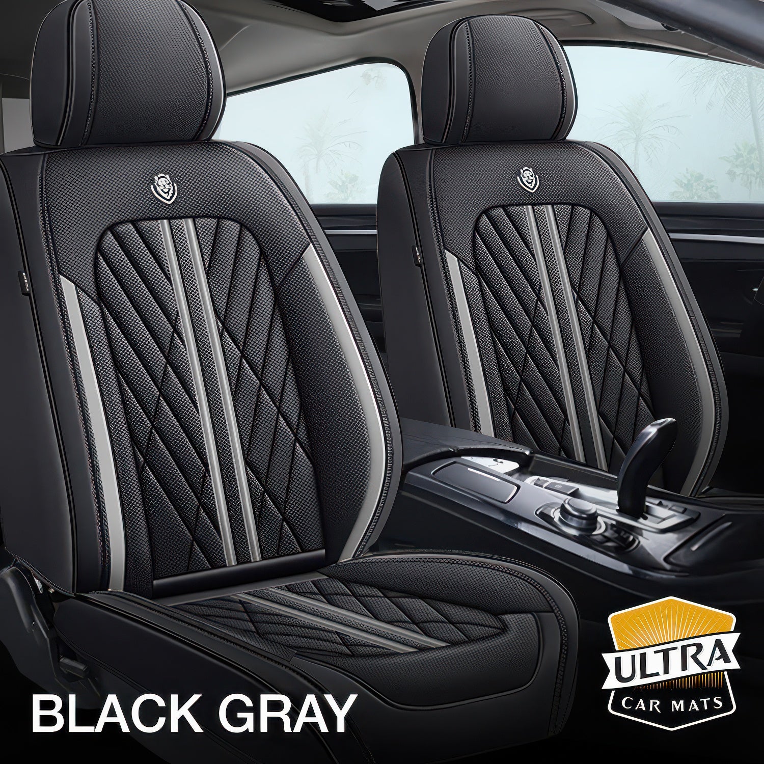 Black Gray Car Seat Covers