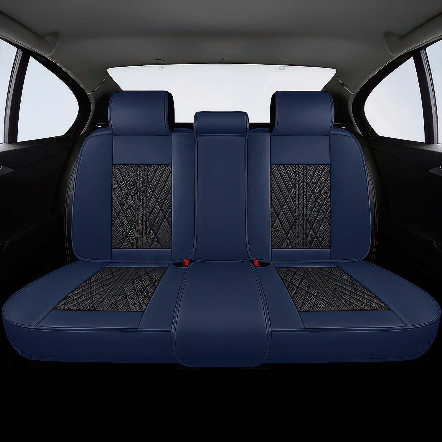 Black Navy Rear Car Seat Covers