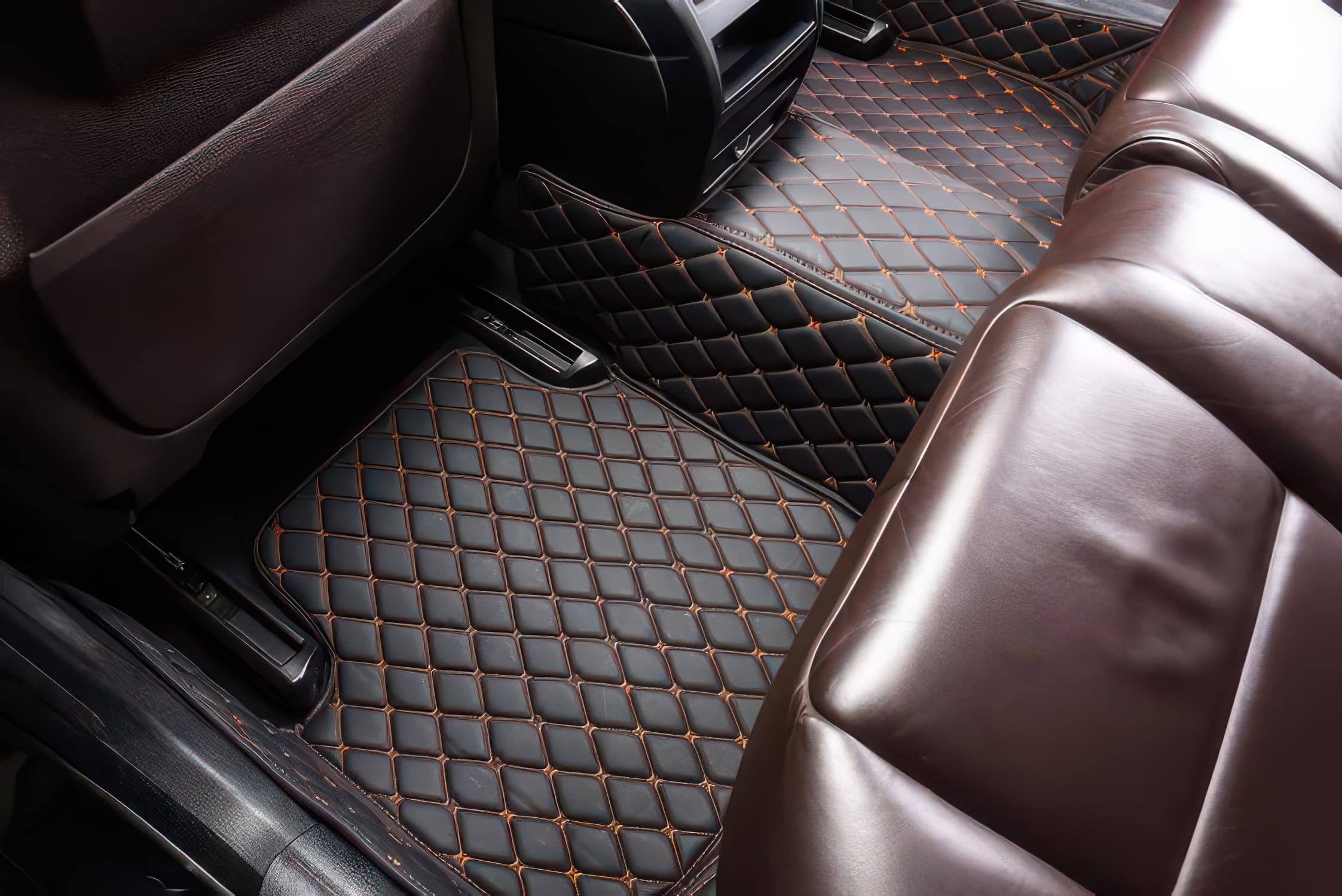 Black Orange Custom Car Mats