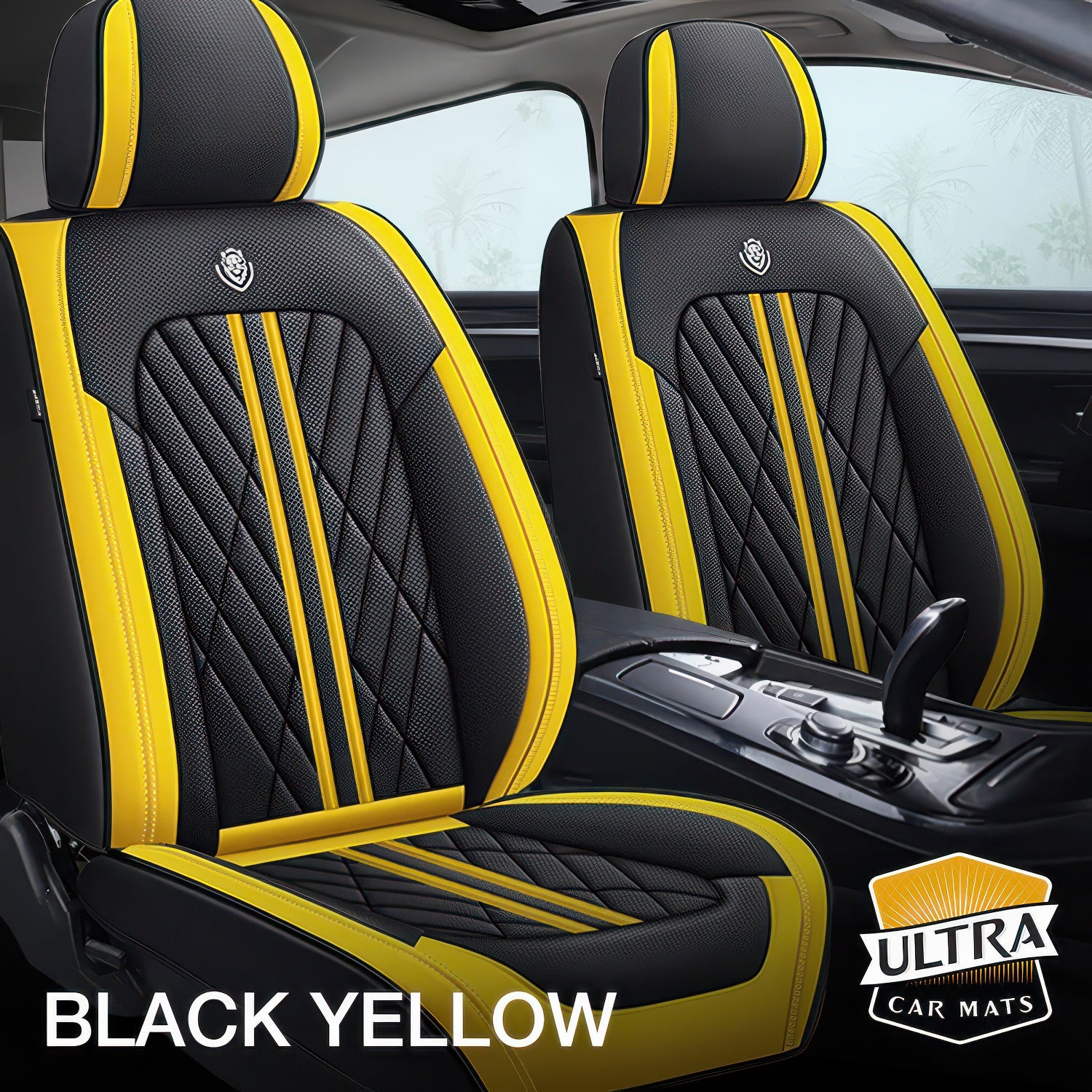 Black Yellow Car Seat Covers