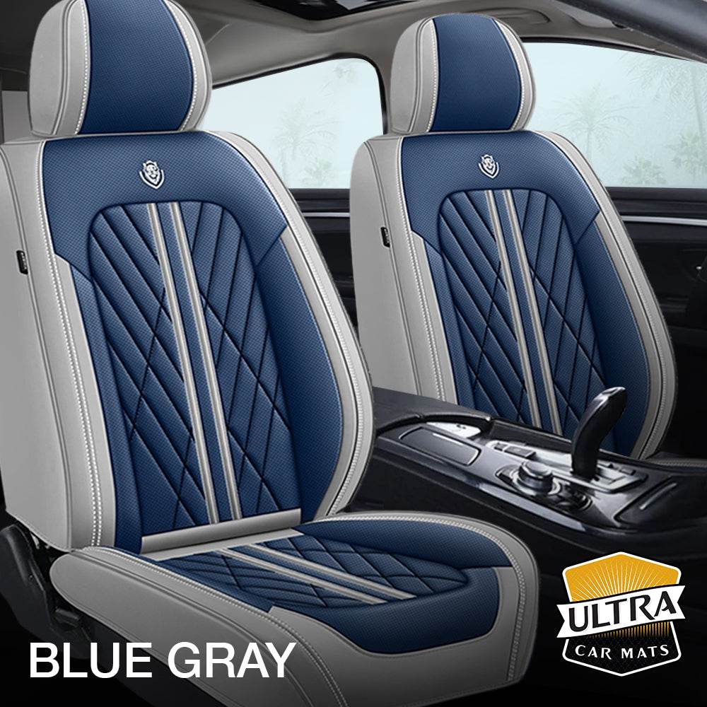 Blue & Gray Ultra Car Seat Covers - Ultra Car Mats