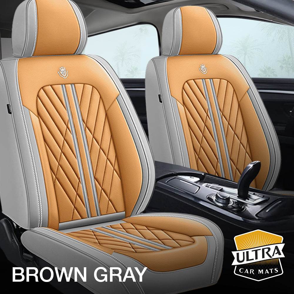 Brown & Gray Ultra Car Seat Covers - Ultra Car Mats