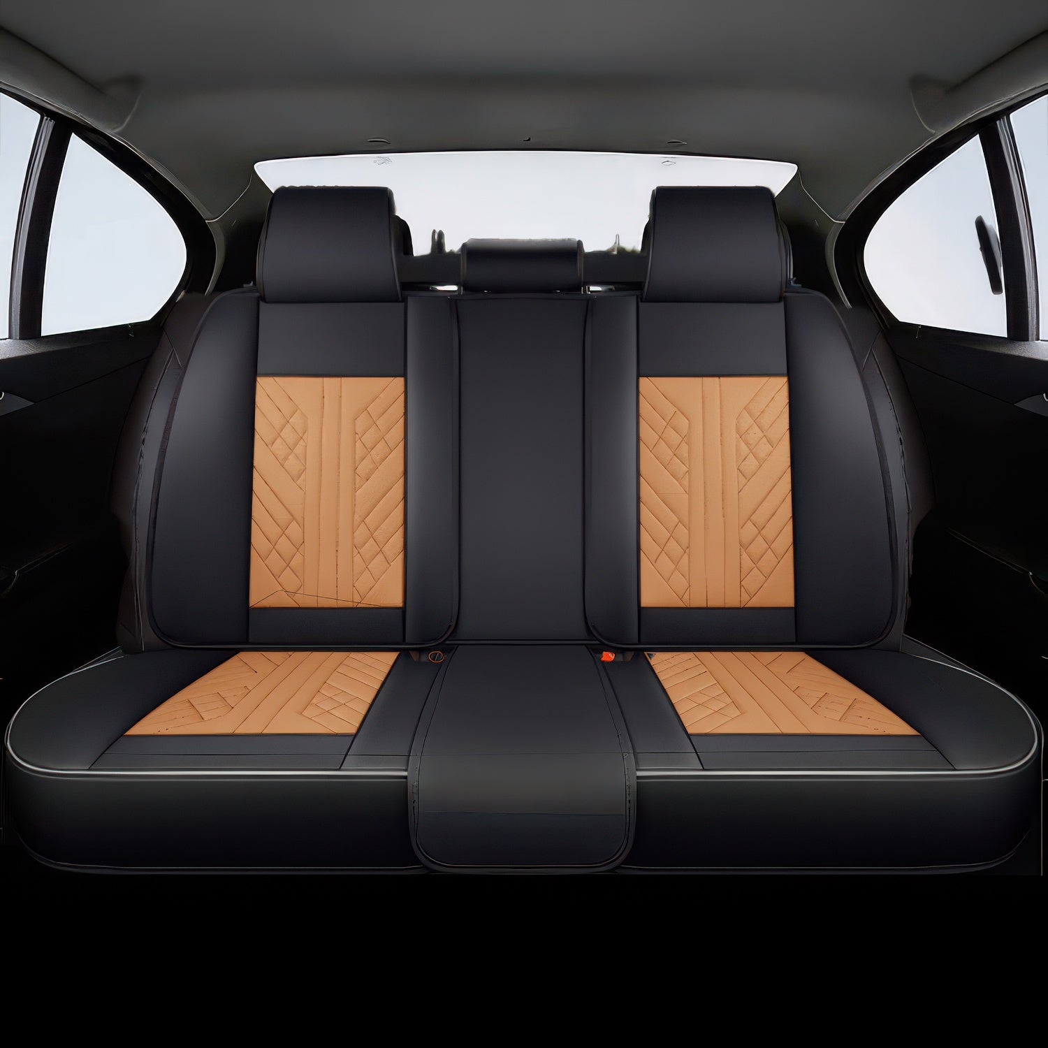 Brown Black Rear Car Seat Covers