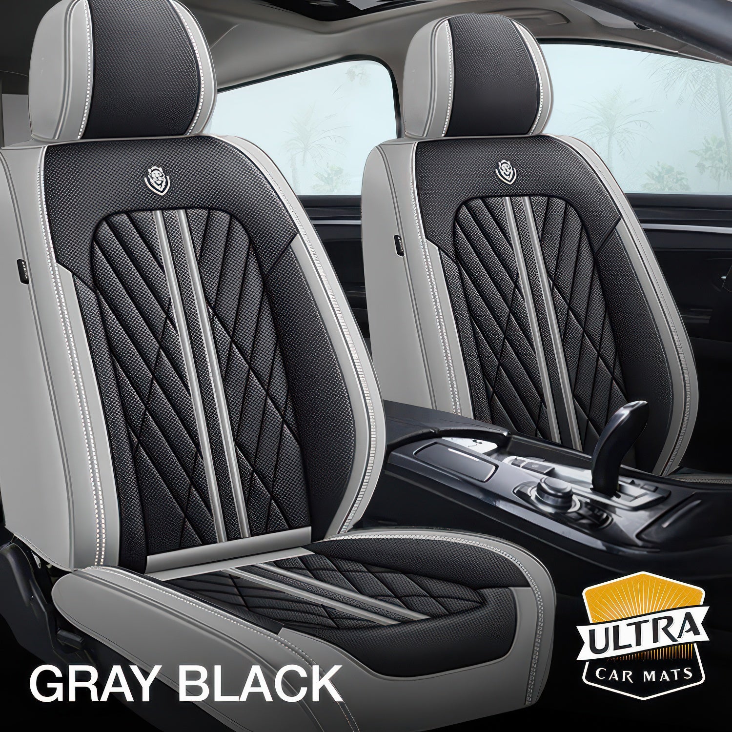 Gray Black Car Seat Covers