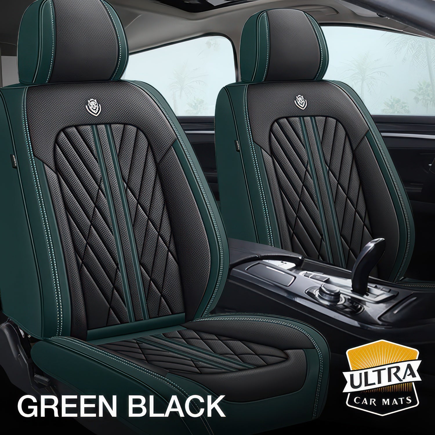 Green Black Car Seat Covers