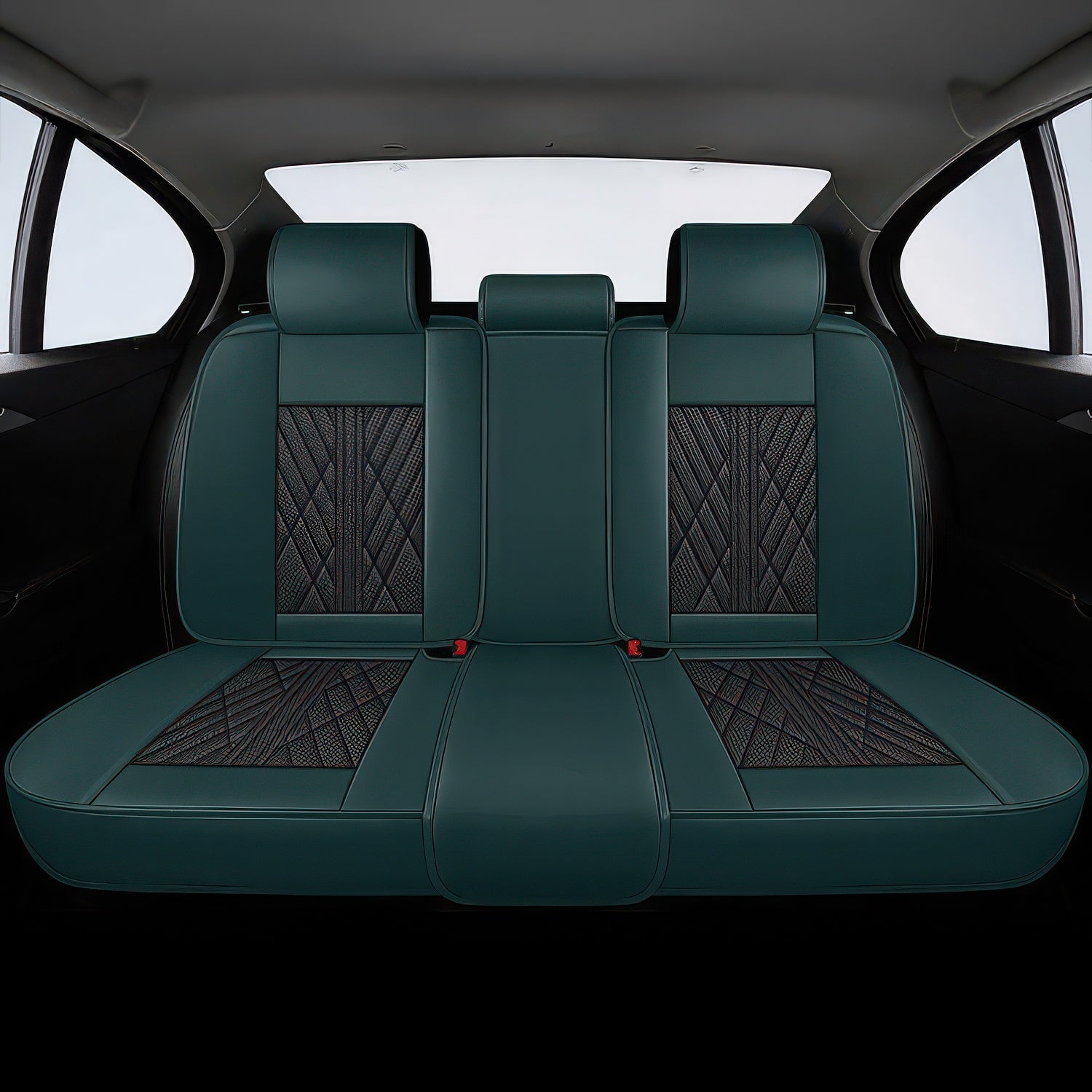 Green Black Rear Car Seat Covers