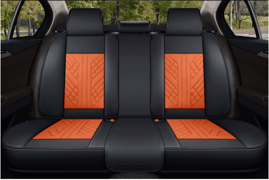 Orange & Black Ultra Car Seat Covers - Ultra Car Mats