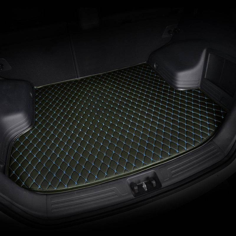 Black & Blue Stitching Custom Car Trunk Mats - Ultra Car Mats