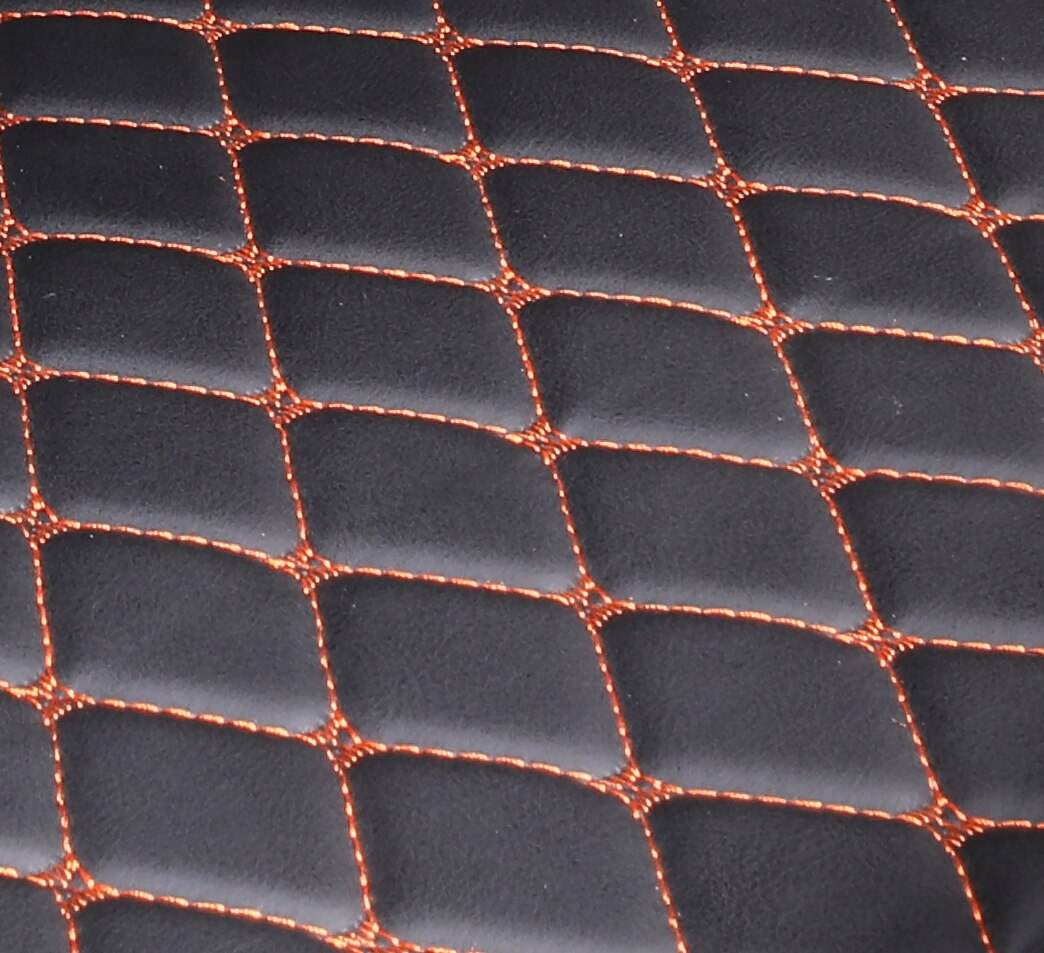 Black & Orange Stitching Custom Car Trunk Mats - Ultra Car Mats