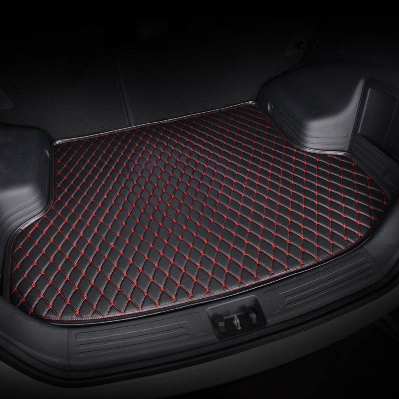 Black & Red Stitching Custom Car Trunk Mats - Ultra Car Mats