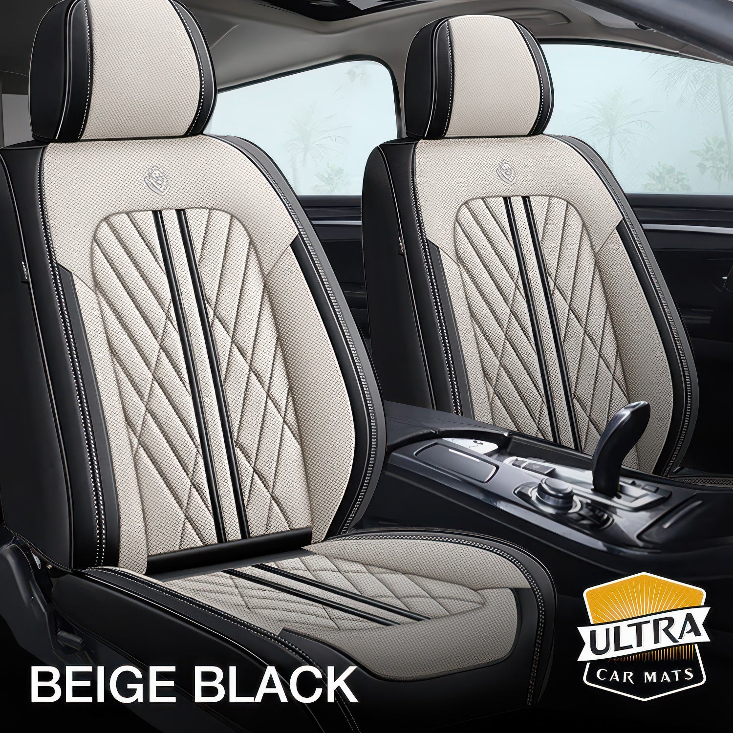 Beige & Black Ultra Car Seat Covers