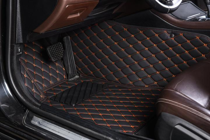 Black & Orange Stitching Custom Car Floor Mats