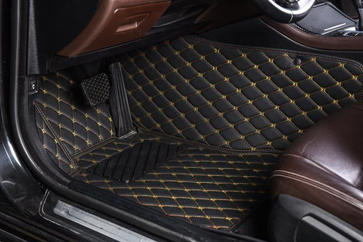 Black & Yellow Stitching Custom Car Floor Mats
