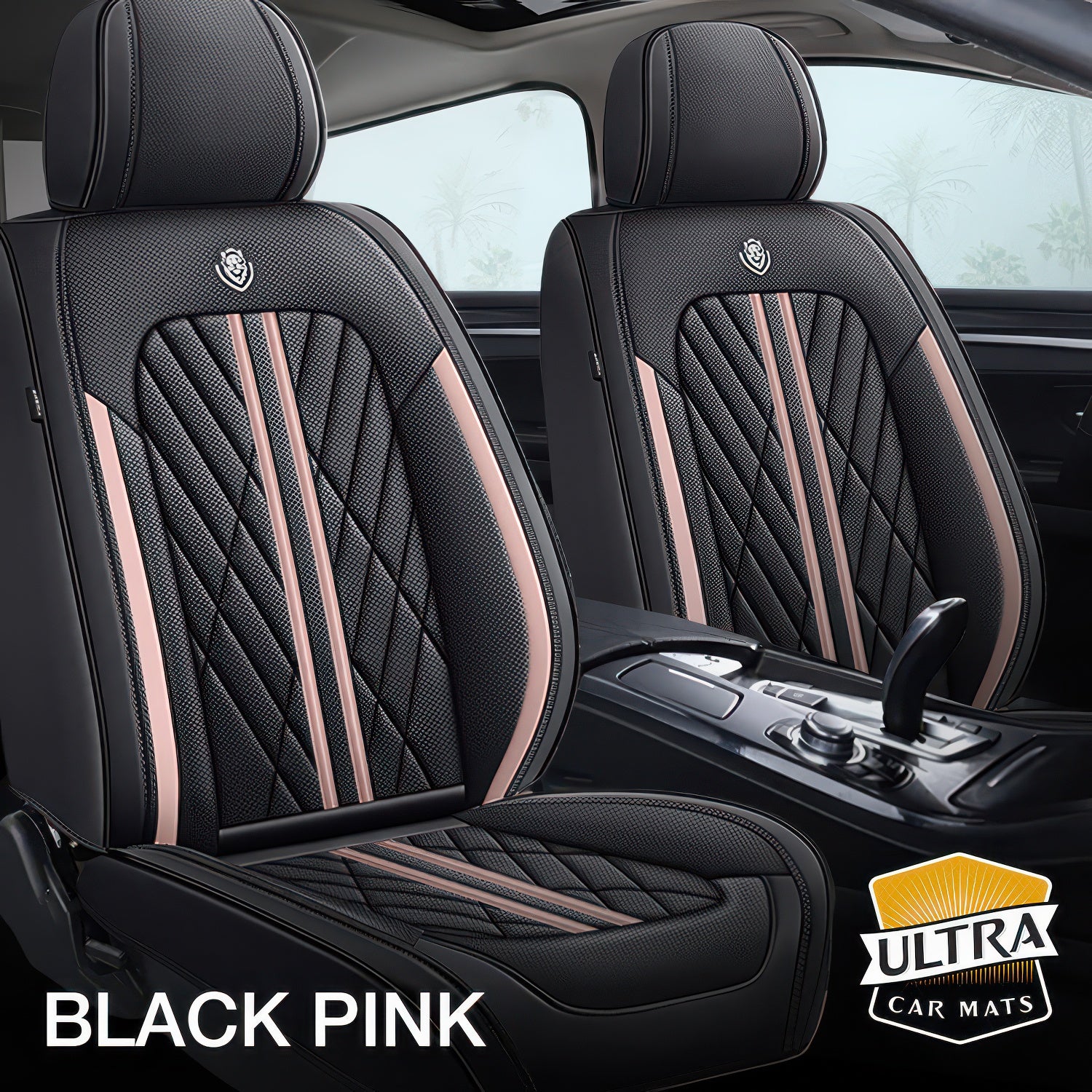Black Pink Car Seat Covers