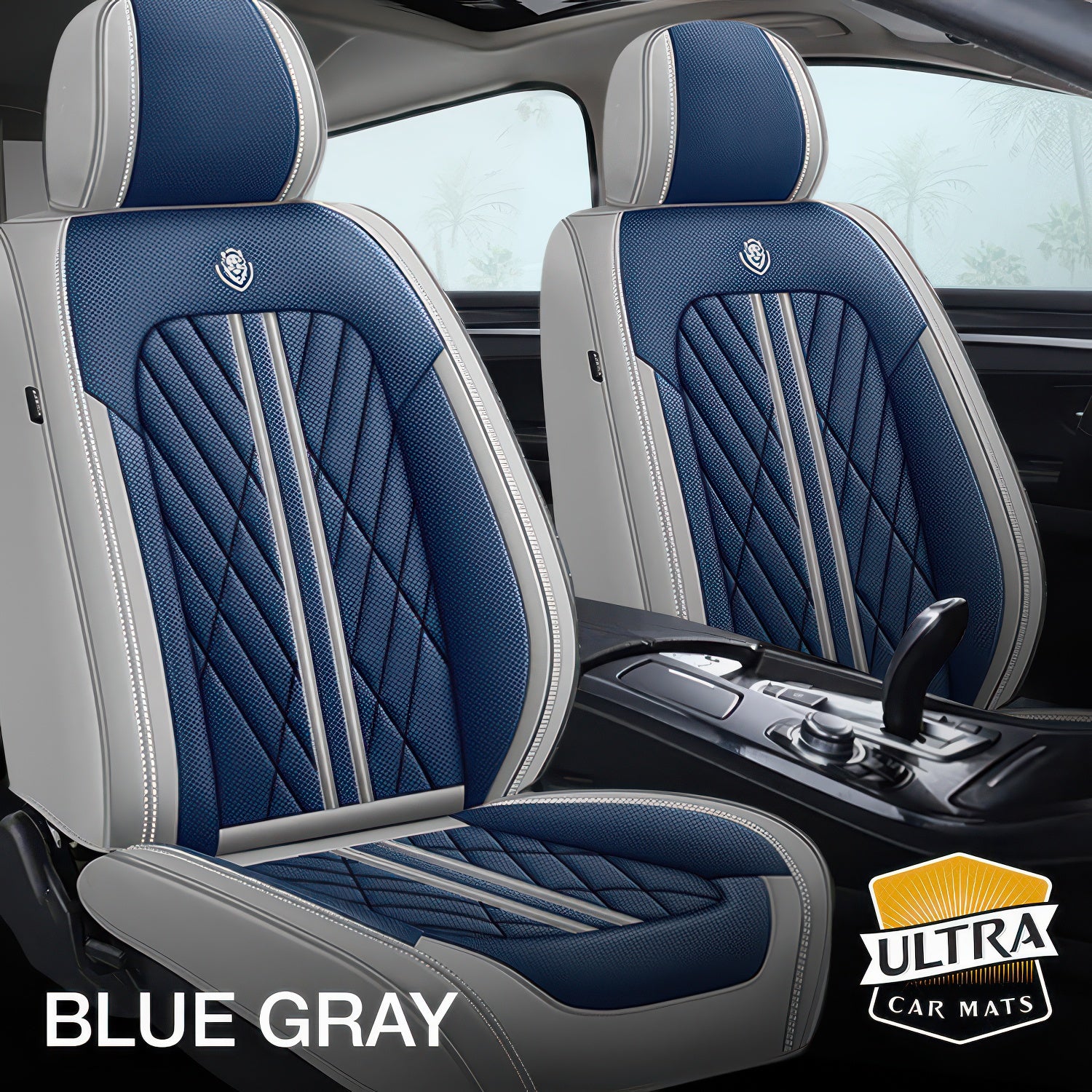 Blue Gray Car Seat Covers