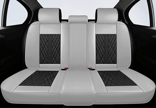 Leather Car Seat Covers - BLACK&GRAY main image 0