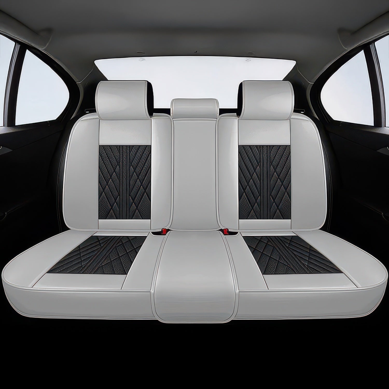 Gray Black Rear Car Seat Covers