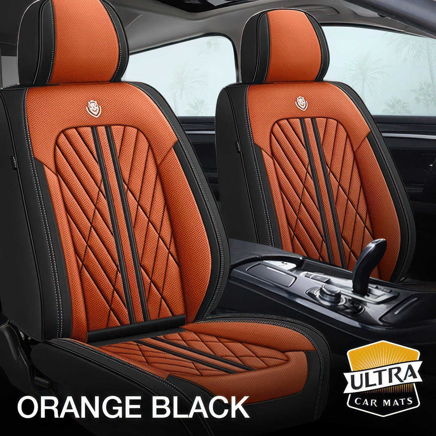 Orange Black Car Seat Covers